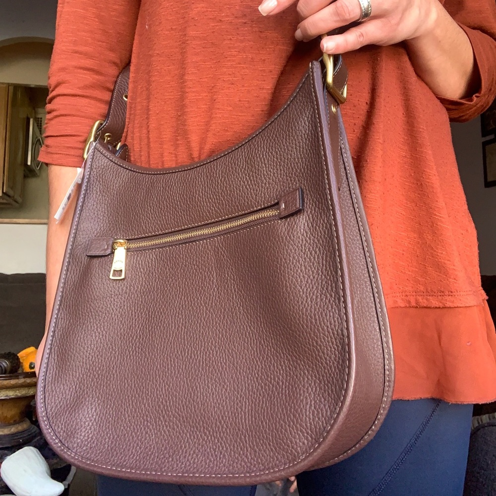 🔥SOLD🔥COACH pebbled leather saddle zip top Crosby - Picture 13 of 16